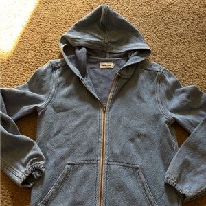Taylor Stitch The Riptide Jacket Denim Zip Up Hoodie Organic Cotton Size 36